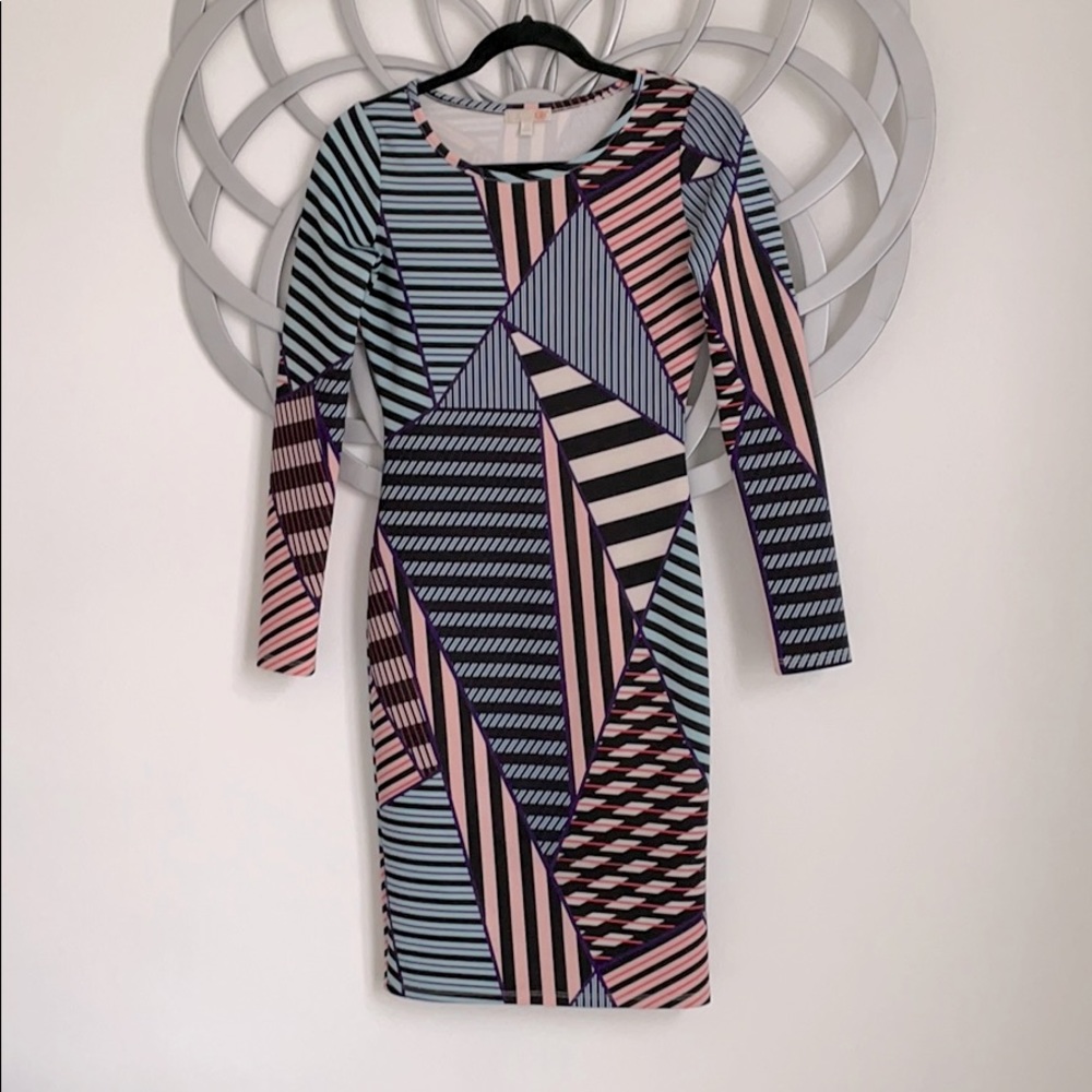 Multicolored dress.